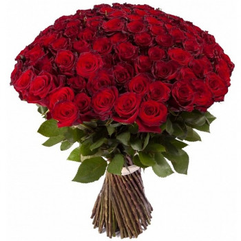 101 длинная красная роза 70 см