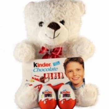 Teddy with Kinder chocolates
